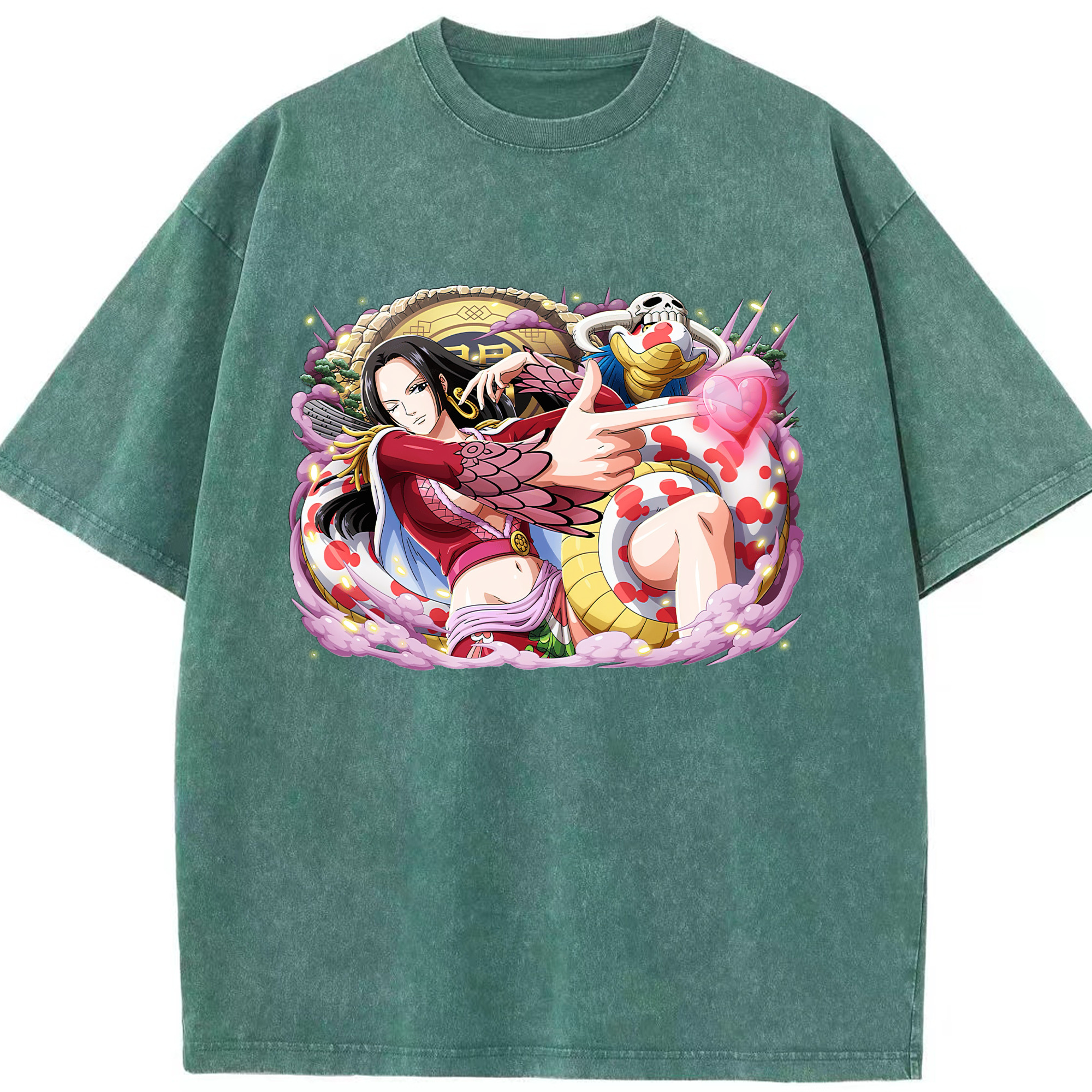 ワンピース ボア・ハンコック ONE PIECE Boa·Hancock 綿100% ヴィンテージ風 半袖Tシャツ（フロントプリント）